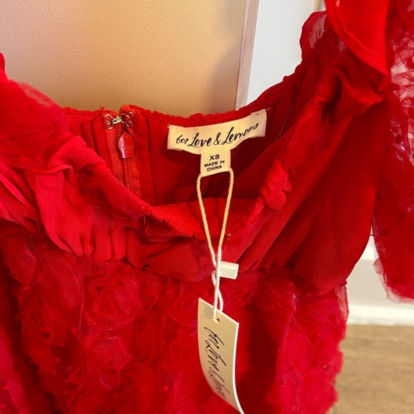 For Love And Lemons Vibrant Red Kids Dress - Picture 2 of 4